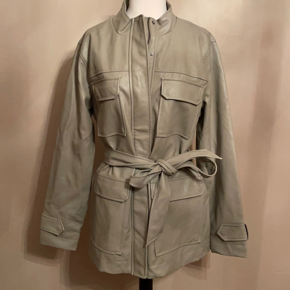 Women’s Brown Anorak Faux Leather Jacket